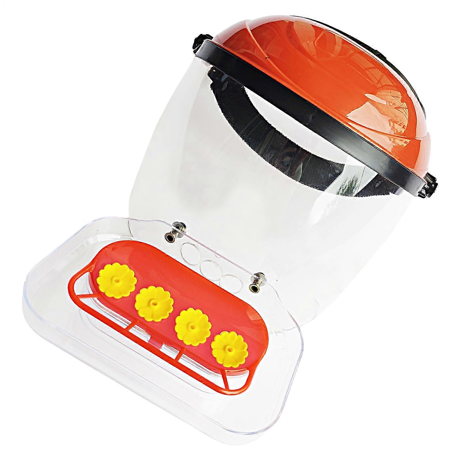 Transparent Feeder Hat With 4 Feeding Openings - Adjustable Headband Bird Mask For Garden Hiking