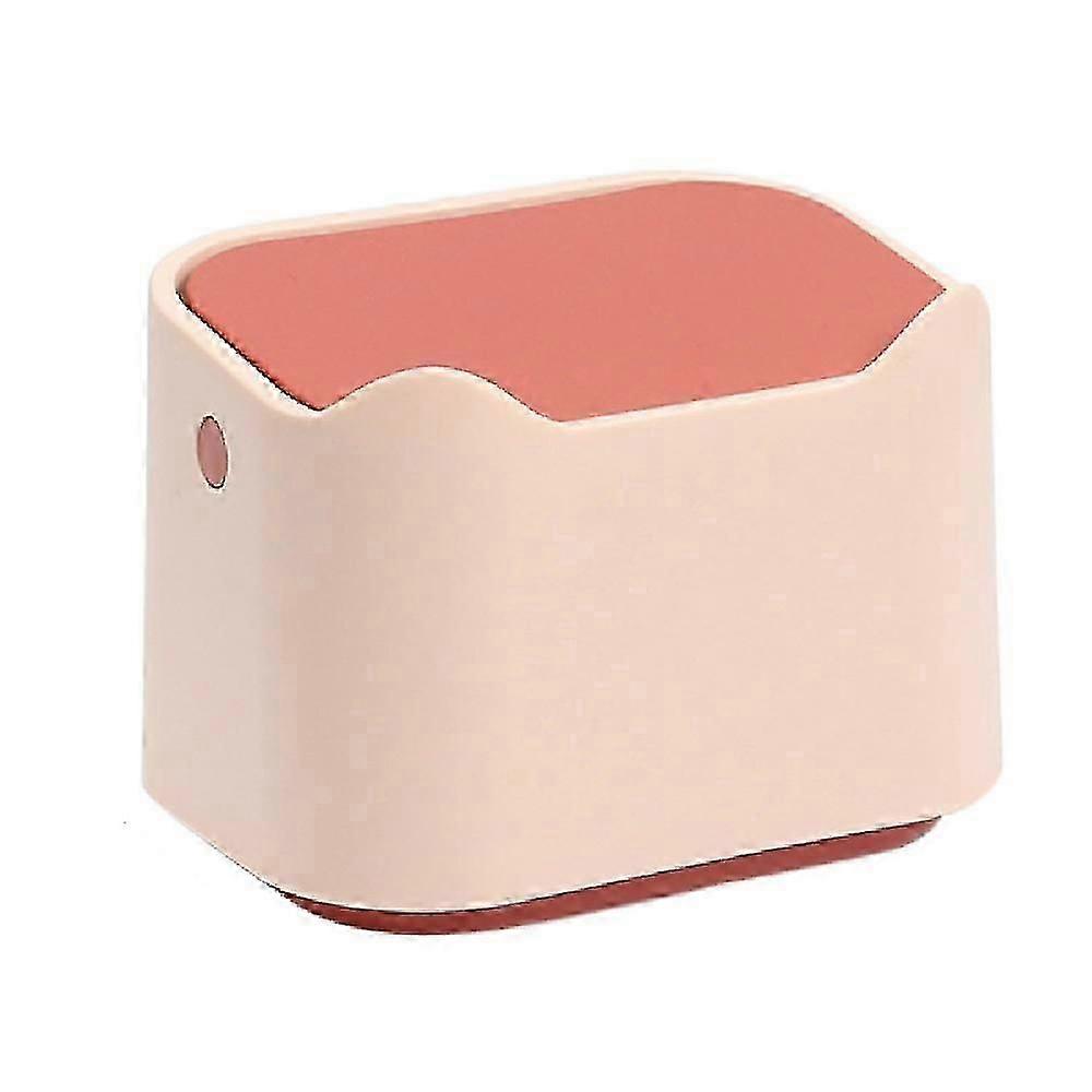 Plastic Trash Can For Desktop Push-on Long Barrel Storage Bucket