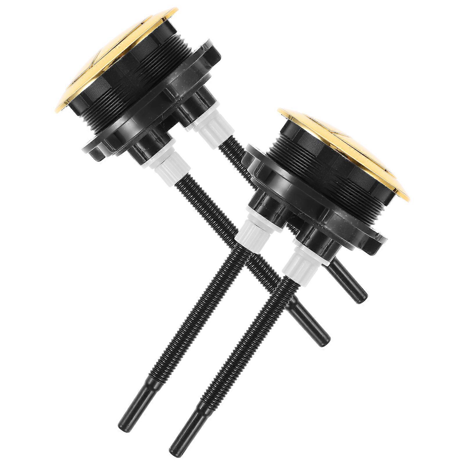 Toilet Accessory Flushing Button for Restroom Use 2Pcs Dual Push Round Buttons