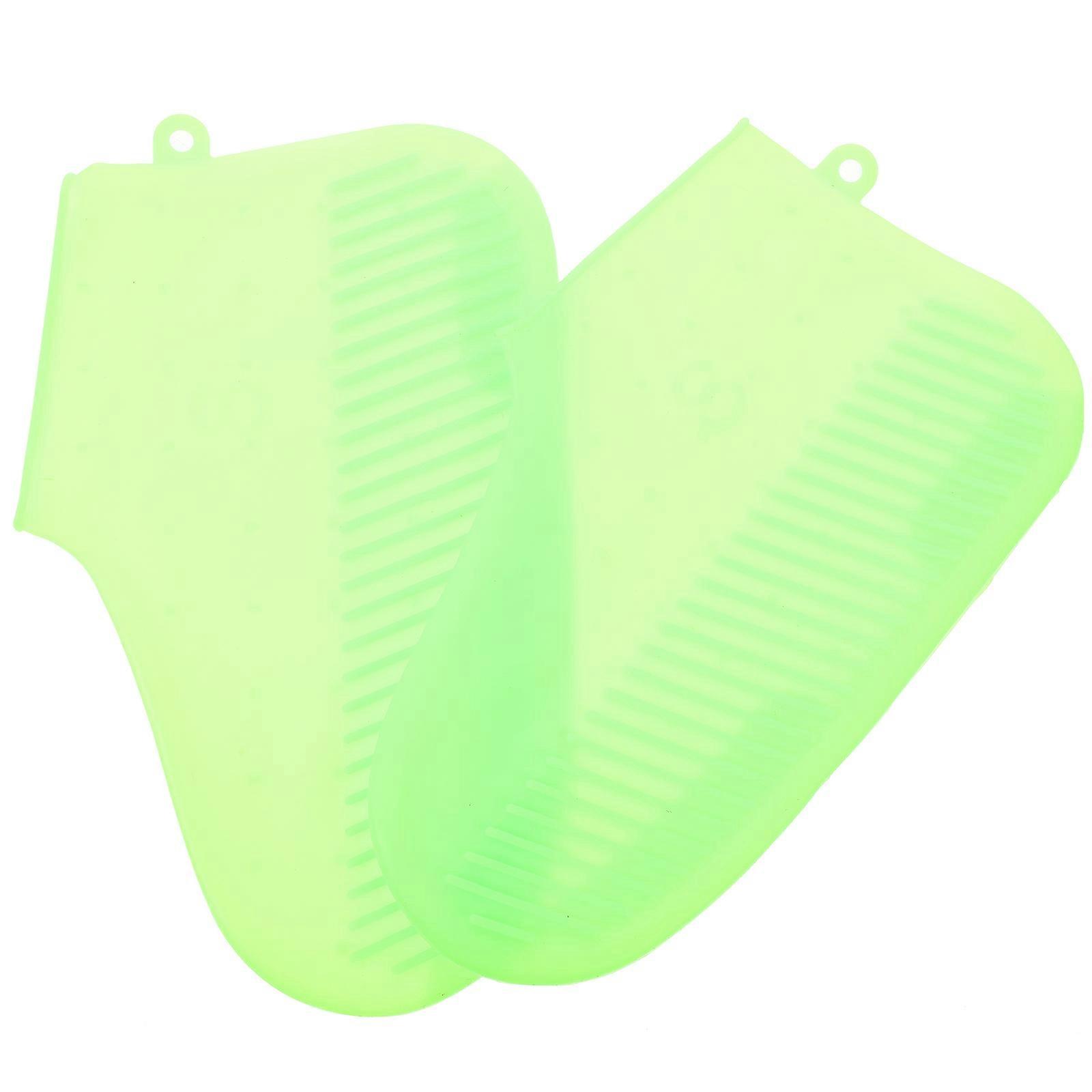 Green Silicone Shoes Cover for Protecting Shoes from Rain Mud and Snow with Anti Slip Bottom Ideal for Outdoor Activities Size S