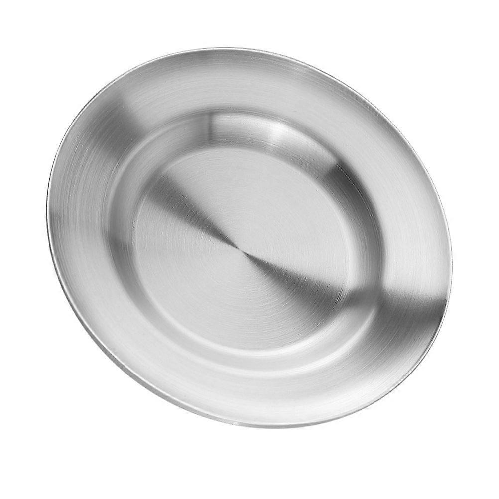 Stainless Steel Double Layer European Style Plate for Pasta, Salads, and Banquet Food – , Easy to Clean Dish for Home and Restaurant Use