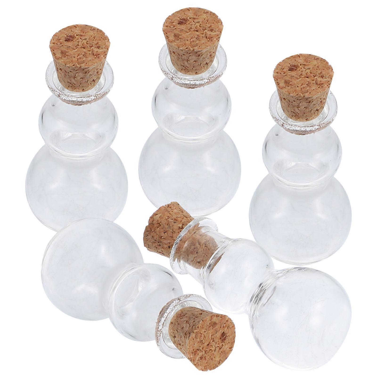 Small Round Drifting Bottles Anniversary Decorative Wish Jar 5Pcs