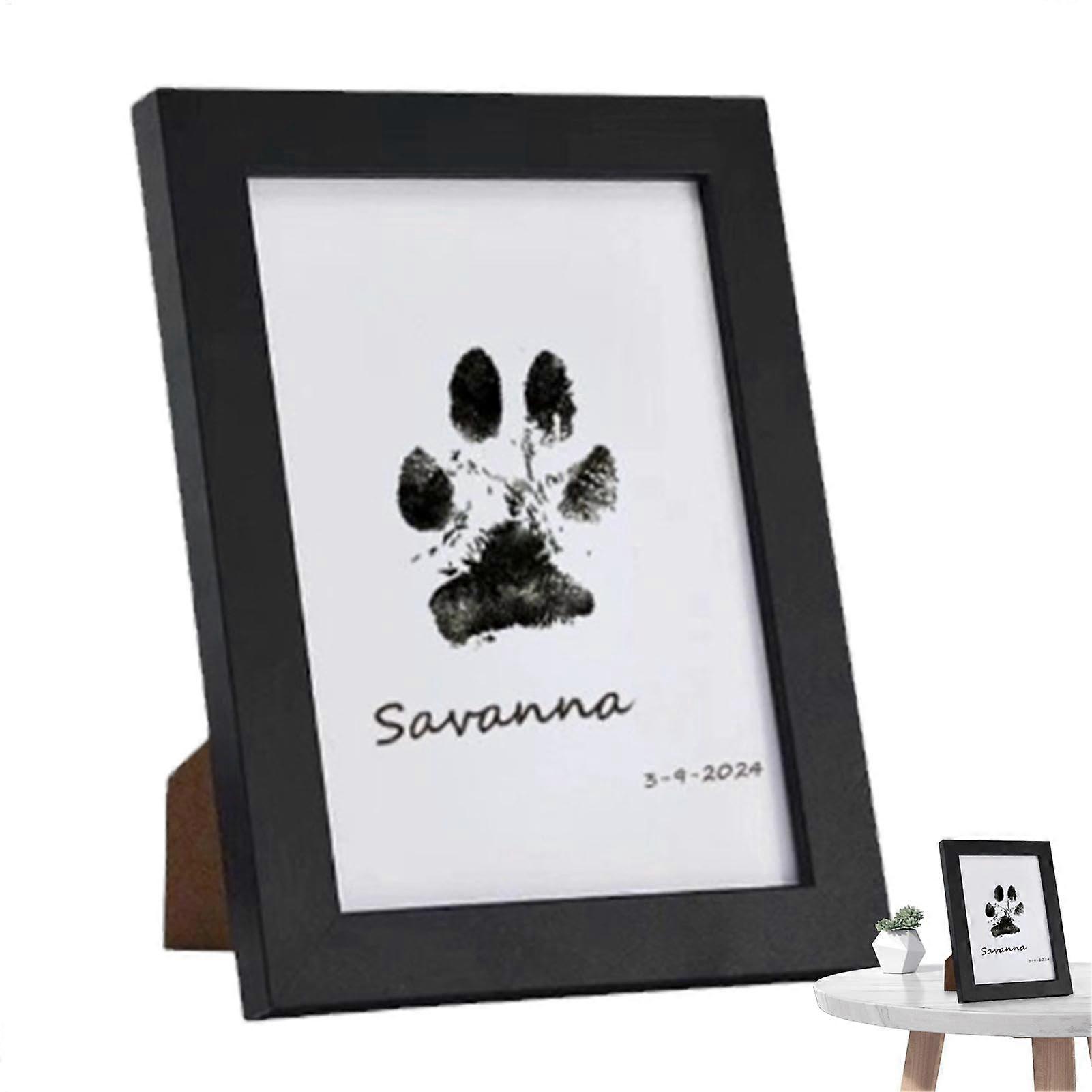 Pet Memorable Paw Print Kit | Inkless Handprint and Footprint Set for Babies and Pets | Clean Touch Ink Pad | Black