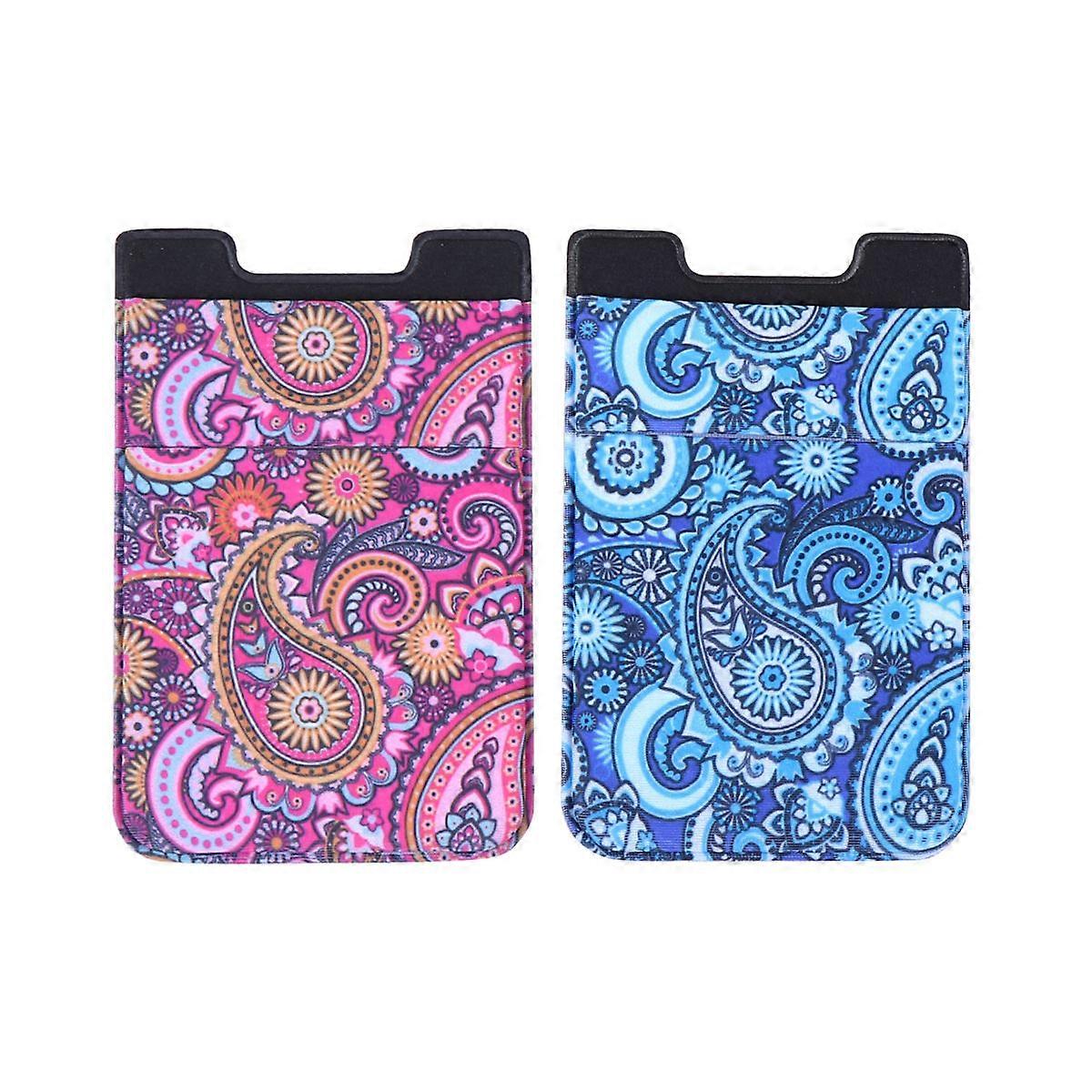 Phone Holder Wallet Back Storage Holder for Card Use 2Pcs Assorted Color