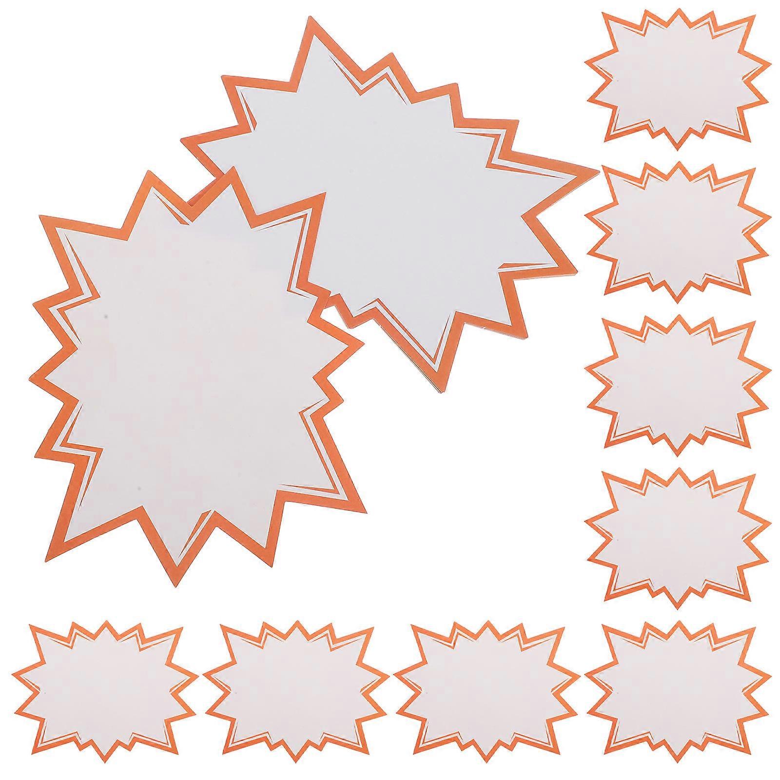 100pcs Blank Burst Tags for Retail, Supermarket & Garage – Easy Price Display Labels for Attractive Pricing