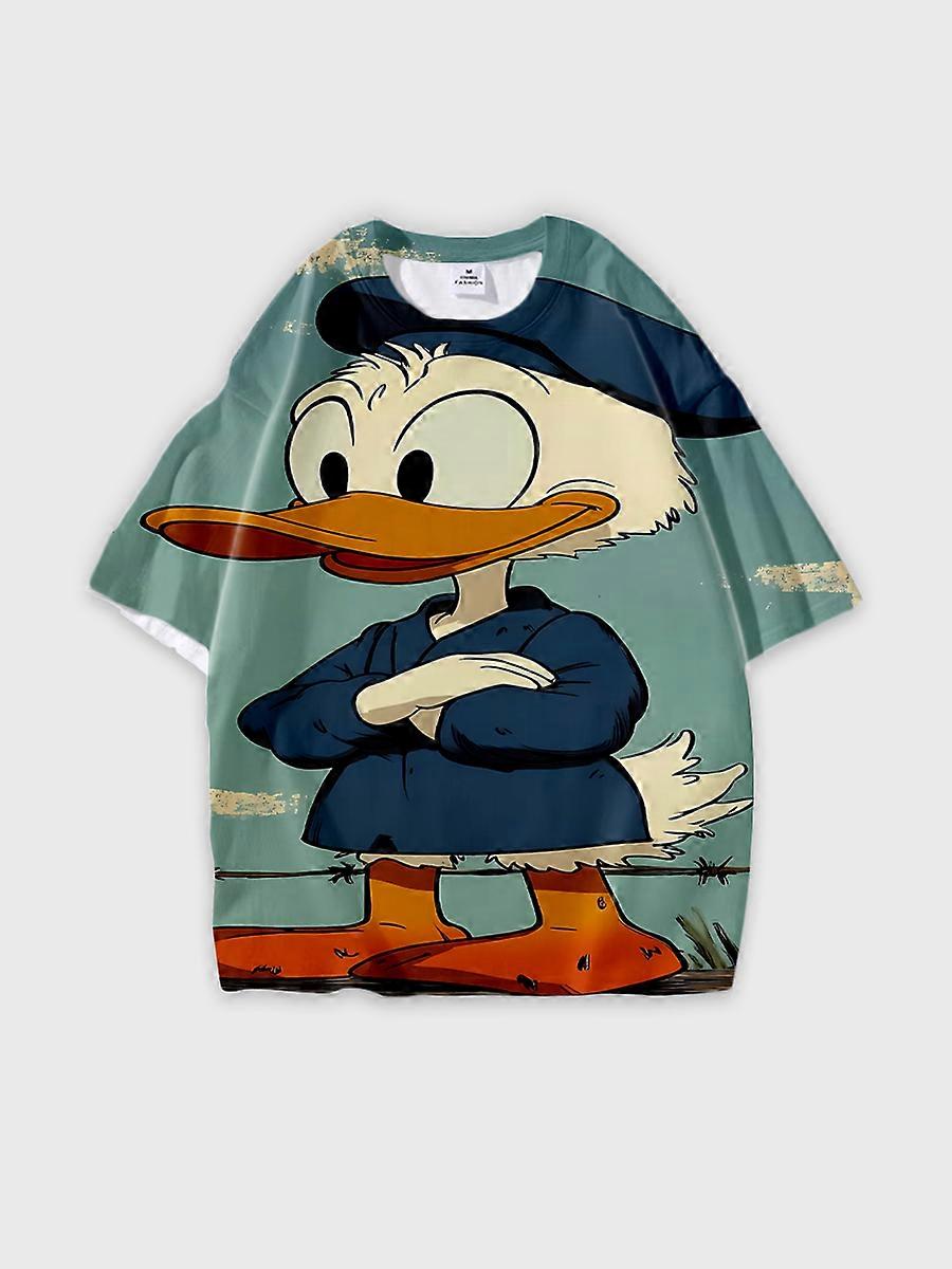 T-shirt round neck Cartoon Pattern loose short sleeve D3247