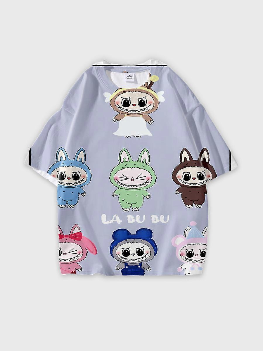 T-shirt round neck Pattern loose short sleeve K778