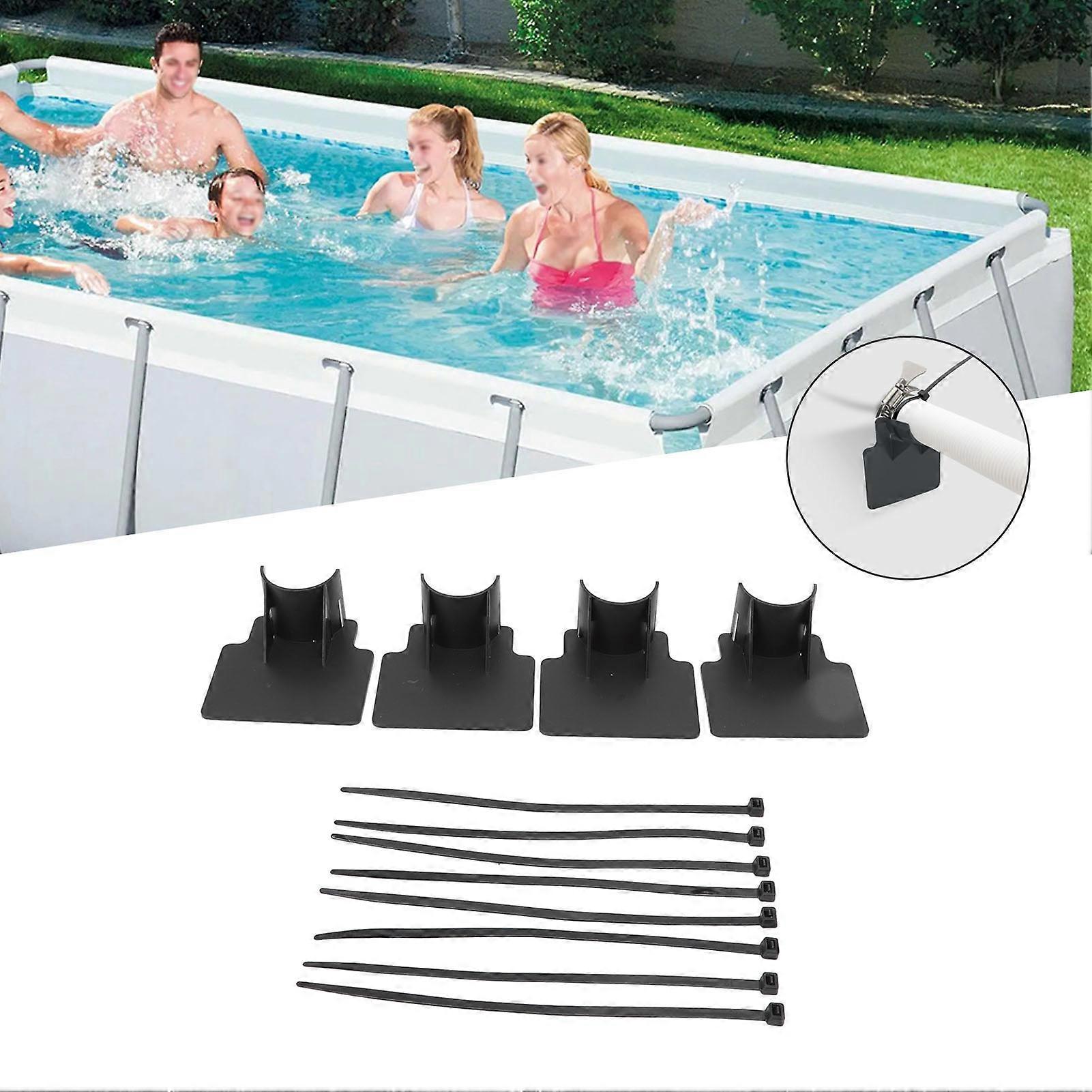 Justerbar Rörhållare för Pool ABS 8x8x3.7cm Svart