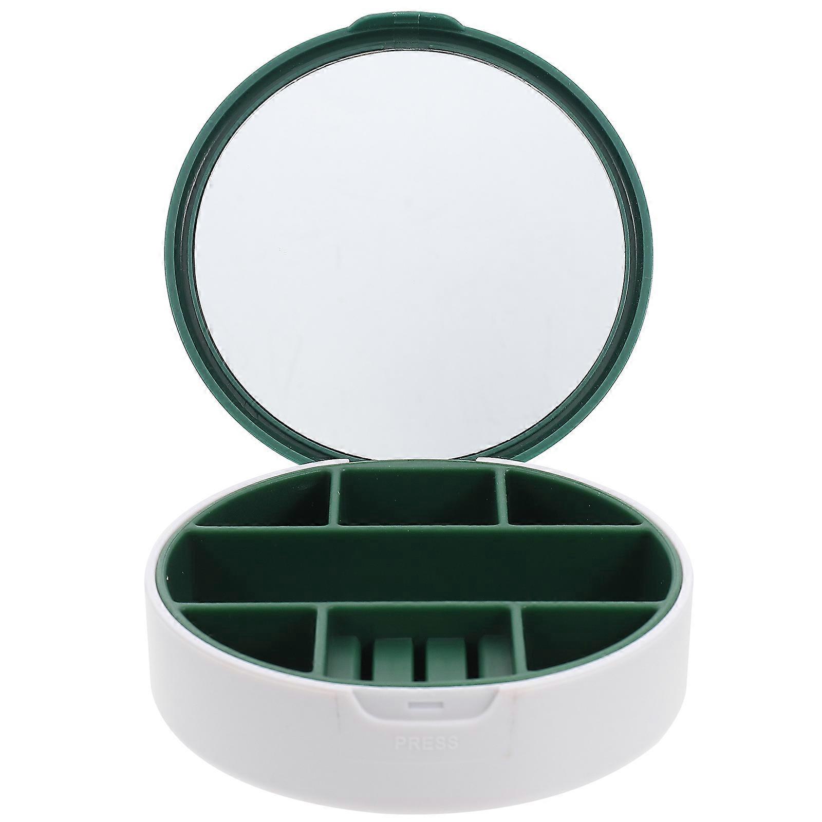 Green ABS Jewelry Storage Case for Earrings and Watches with Multigrid Design Perfect for Travel and Storage Using