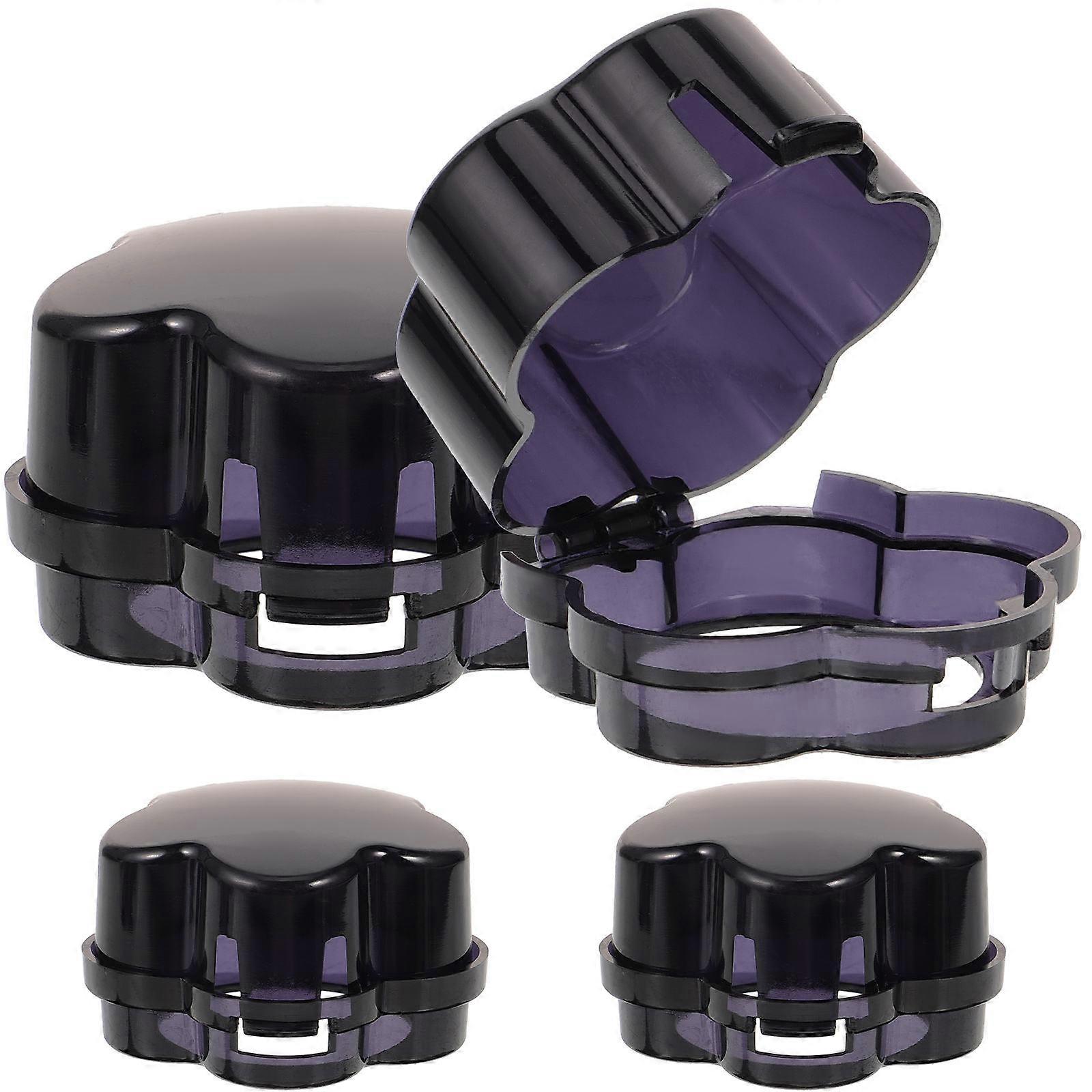 أغطية مقبض موقد غاز آمن - 4 قطع حماية بلاستيكية متينة لمقابض الطباخ ، سهلة التركيب ، رمادية ، استخدام المطبخ المنزلي