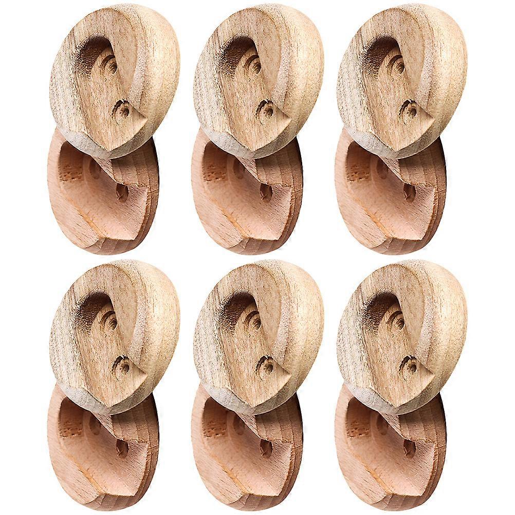 6 Pairs Thickened Wood Closet Rod Supports, Beech Pole Holders for Wardrobe, Bathroom, or Curtain Wall, Easy Install, Smooth Surface, Closet Hanging