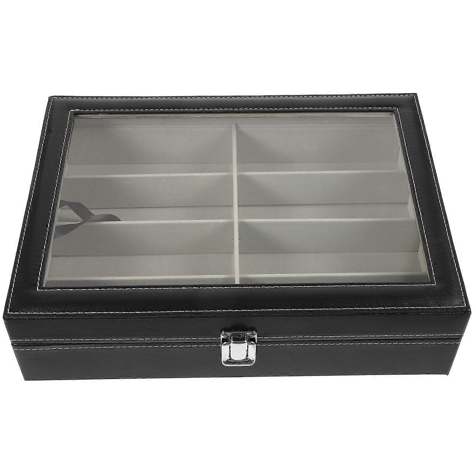 Multi Compartment Glasses Case Storage Organizer Black Color 1Pack