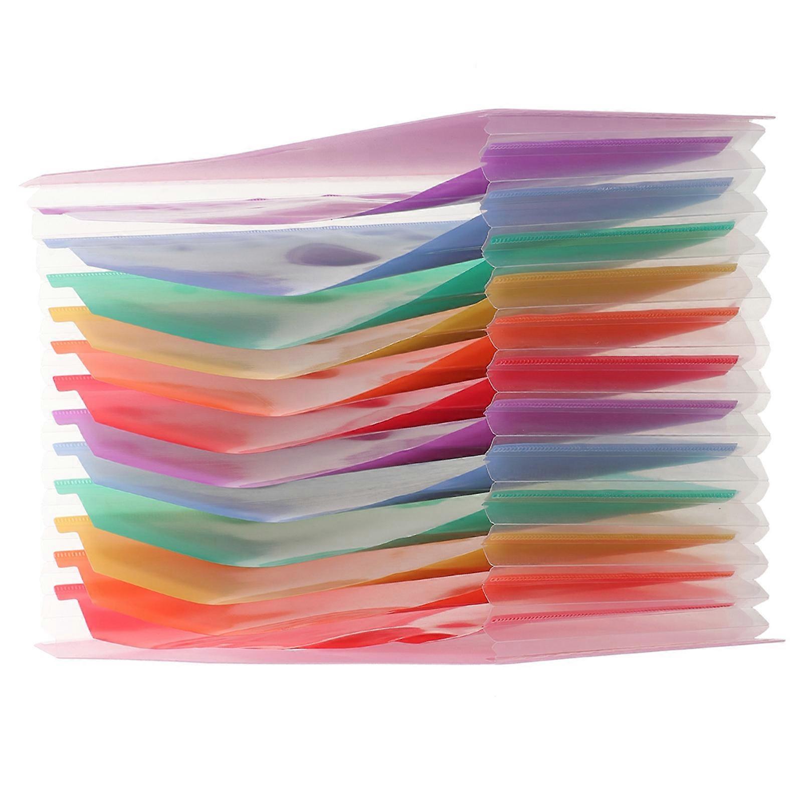 Large Capacity Accordion File Organizer Pink Portable Document Storage Folder for Receipts, Vouchers, and Cards Home School Office Use