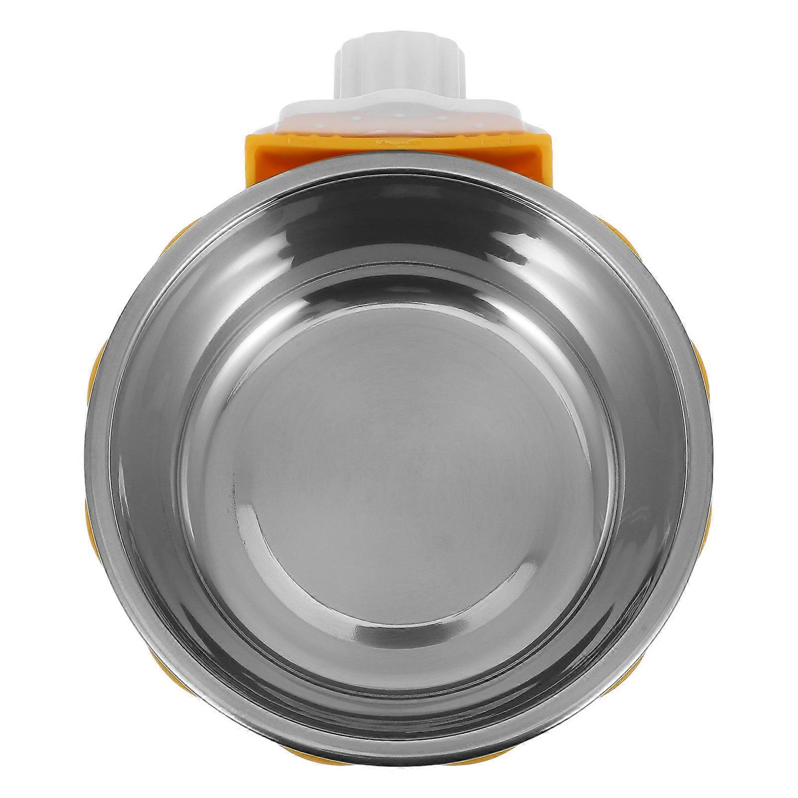Parrot Feeding Bowl Watering Food Container Durable Stainless Steel Material For Bird Cage Use Yellow Color 1Set