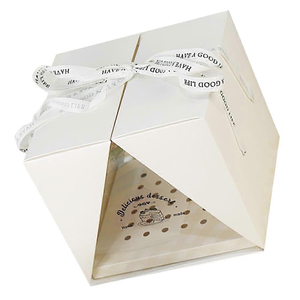 Portable Cake Box for Storage with Clear Plastic and White Color 8 inch