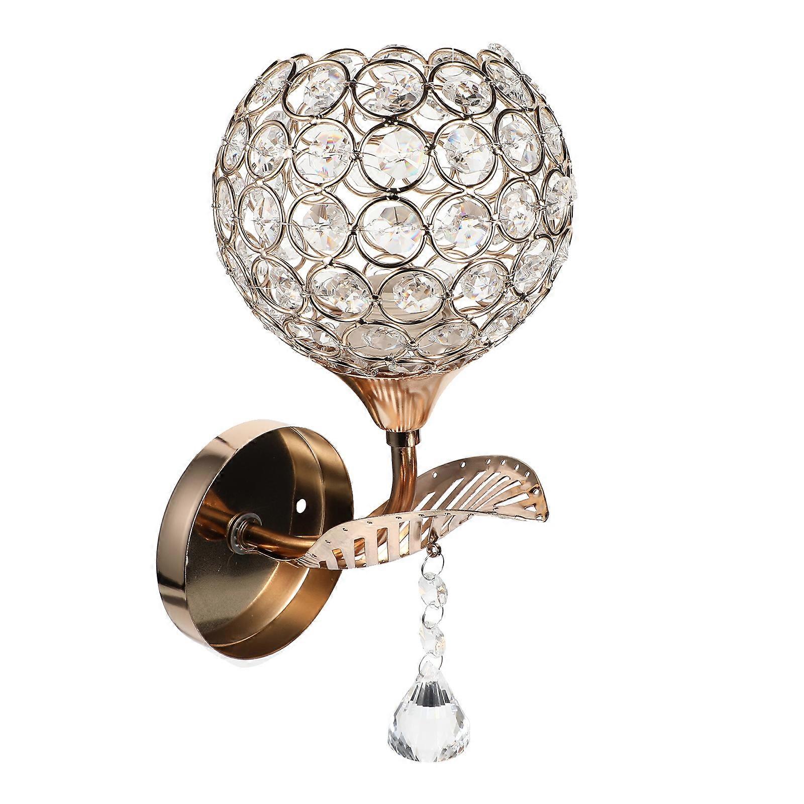 1 Set Crystal Wall Lamp for Bedroom Bedside or Living Room Aisle Light Golden