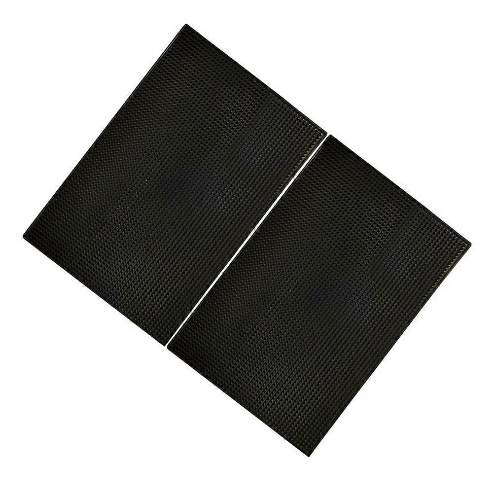Black Silicone Hairdressing Mat for Storage Use Non-Skid Design Keeps Tools Organized 2Pcs