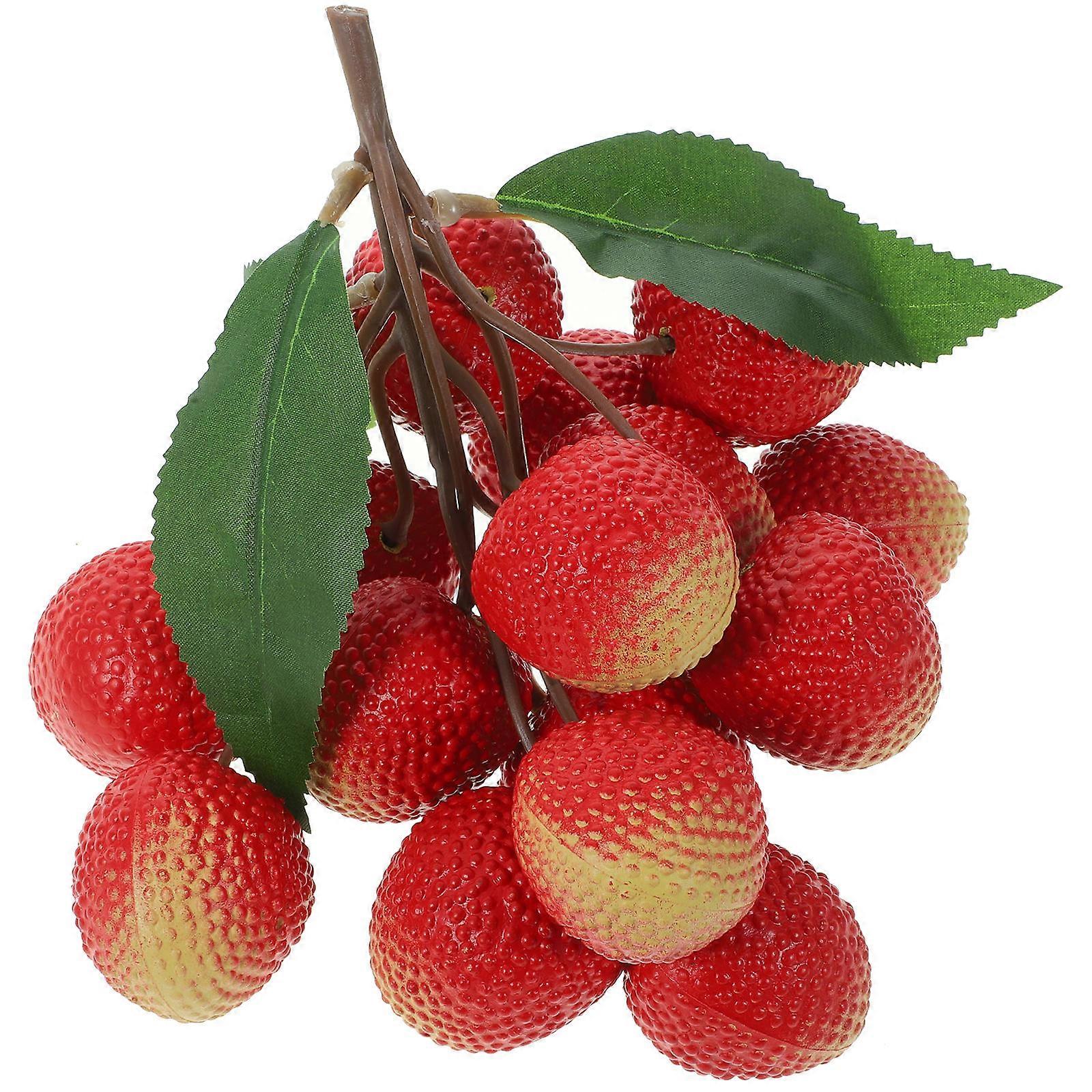 Artificial Lychee Fruit Prop, Lifelike Faux Litchi Ornament, Realistic Decorative Simulation Decoration Model for Home or Event Use