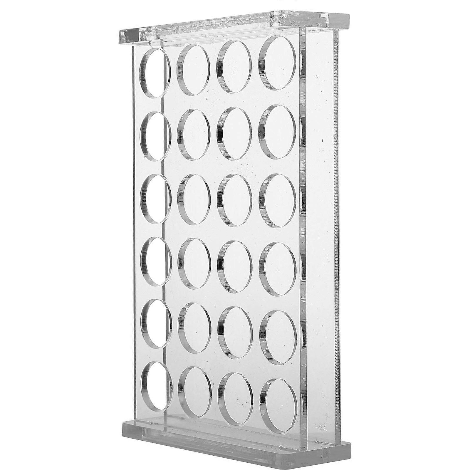 Transparent Acrylic Test Tube Holder for Chemistry Lab with 24 Slots and Compact Design