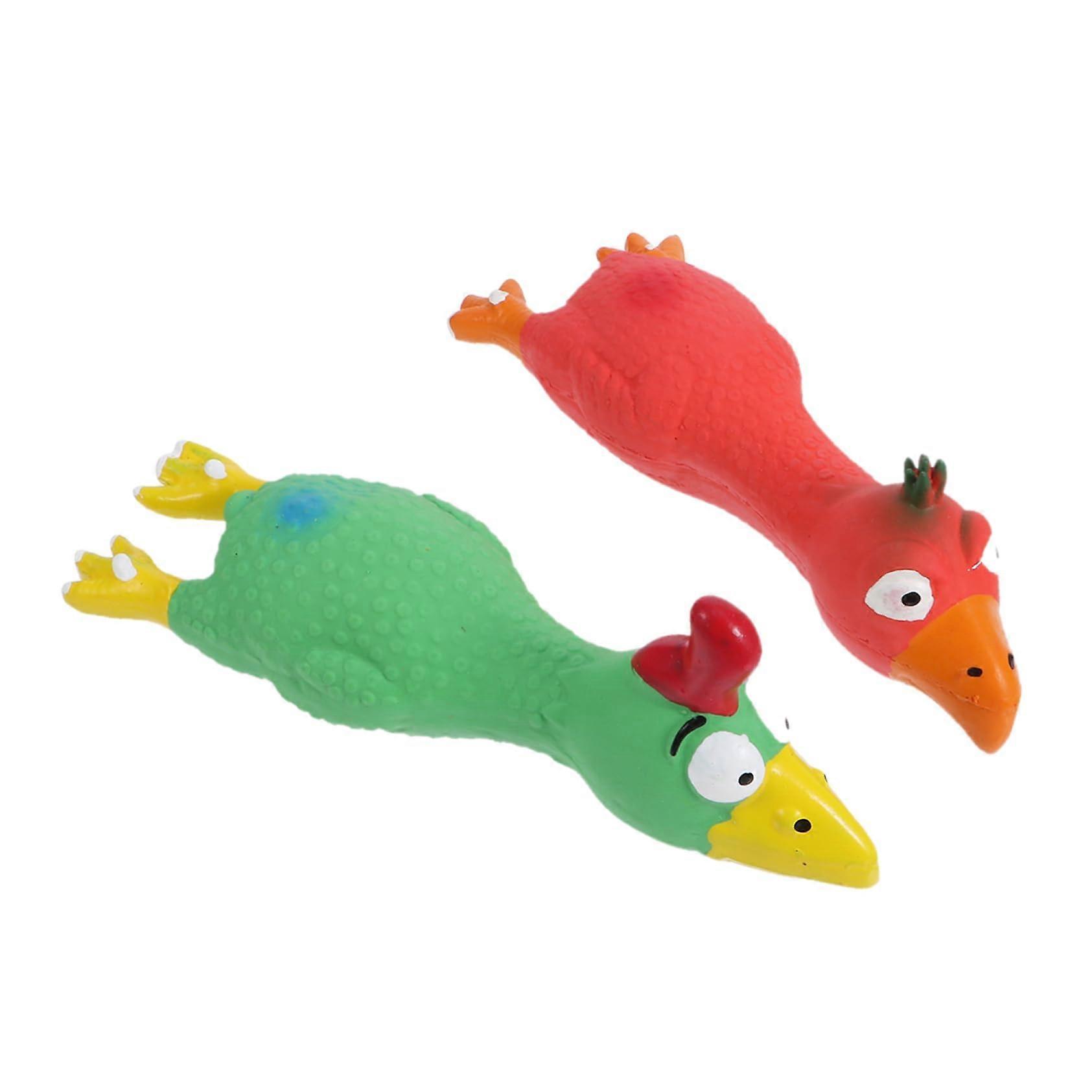 Dog Chew Toy Set - 2 Adorable Squeaky Toys for Puppies, Durable Rubber, Interactive Plaything, Pet Supplies