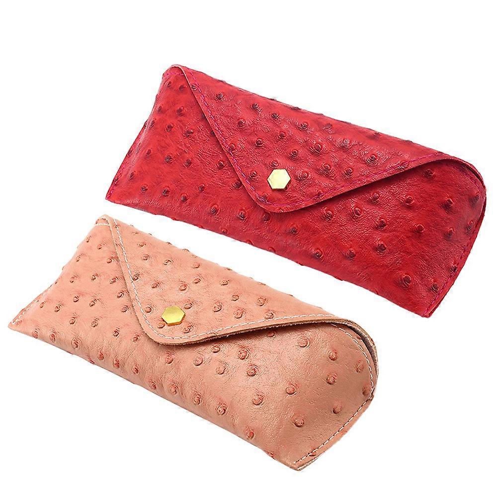 Casual Glasses Holder 2Pcs Eyeglasses Box Assorted Color Daily Use Durable Drop-proof
