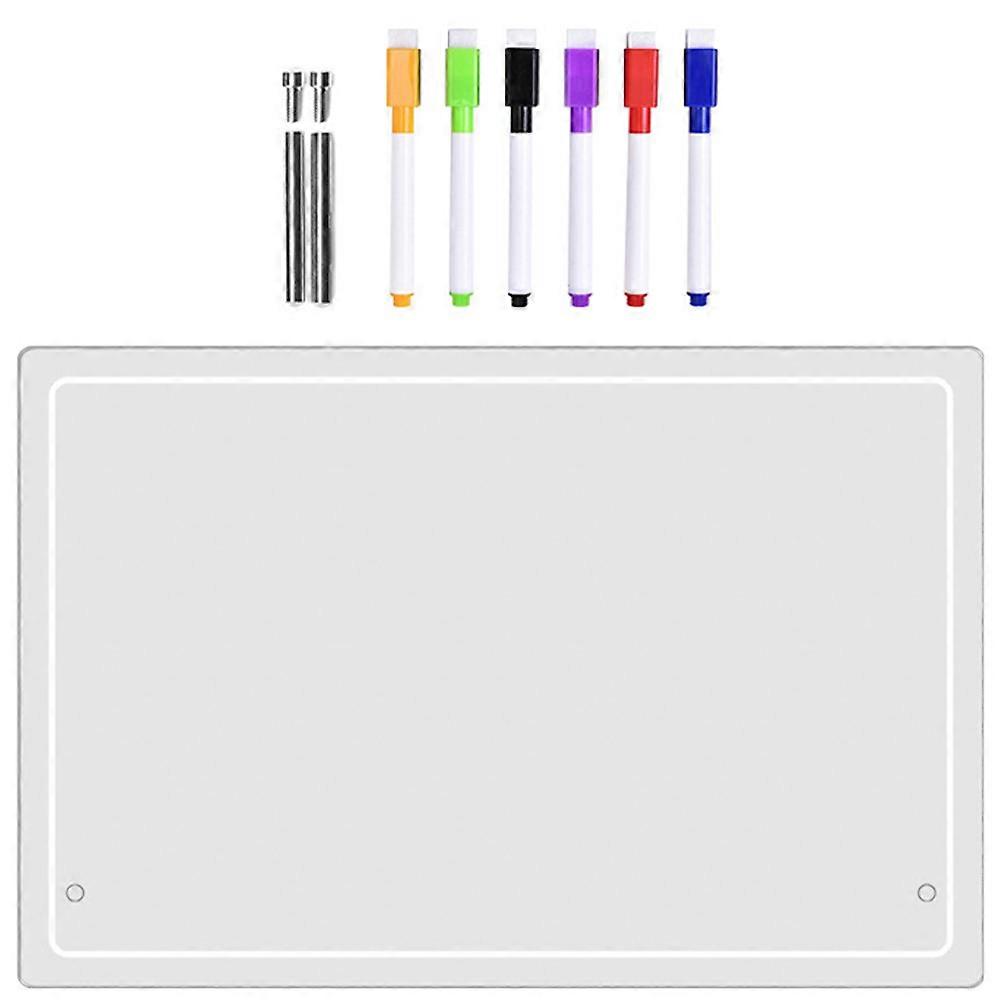 Transparent Memo Writing Board With Pen 1 Set For Restaurant And Hotel 30x20cm Frameless Design Note-taking