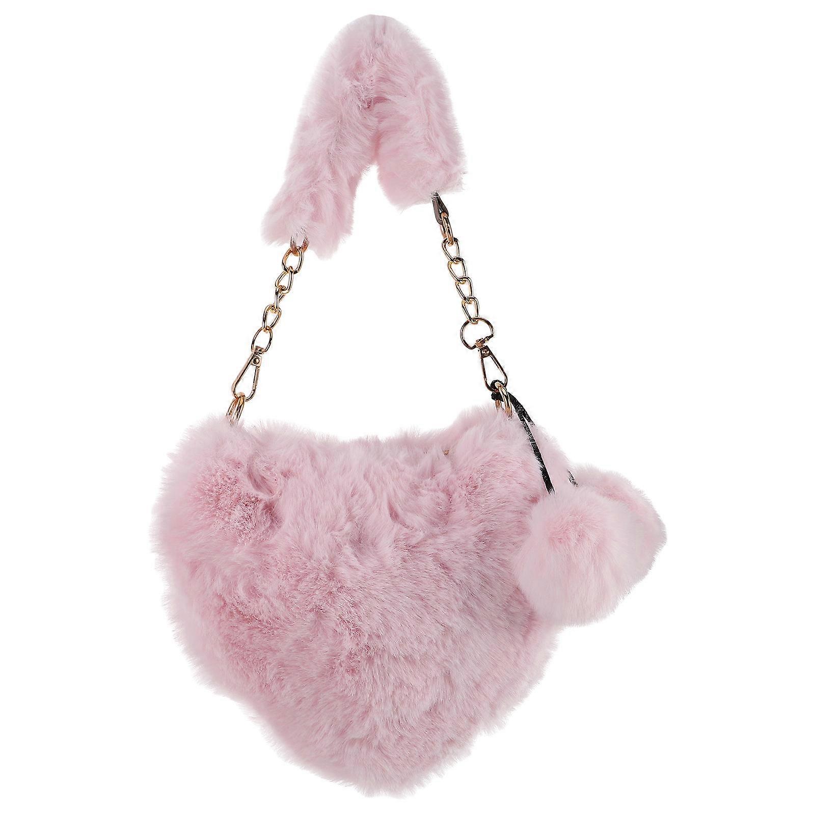 Shaped Crossbody bag with Elegant Chain for Carrying Soft and Warm Plush Cloth and inch