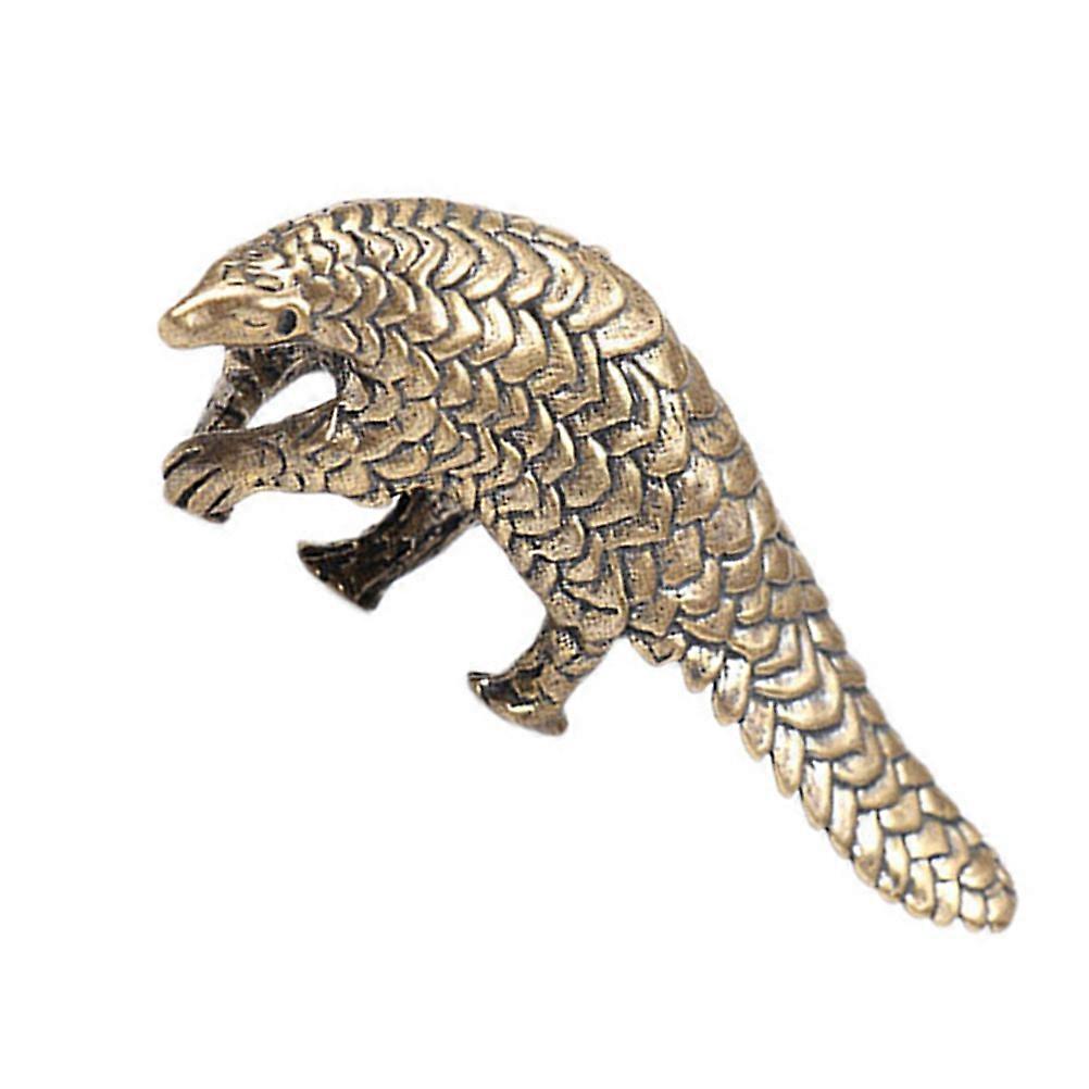Retro Brass Pangolin Ornament Small Desktop Animal Figurine Decorative Statue for Home Office Study