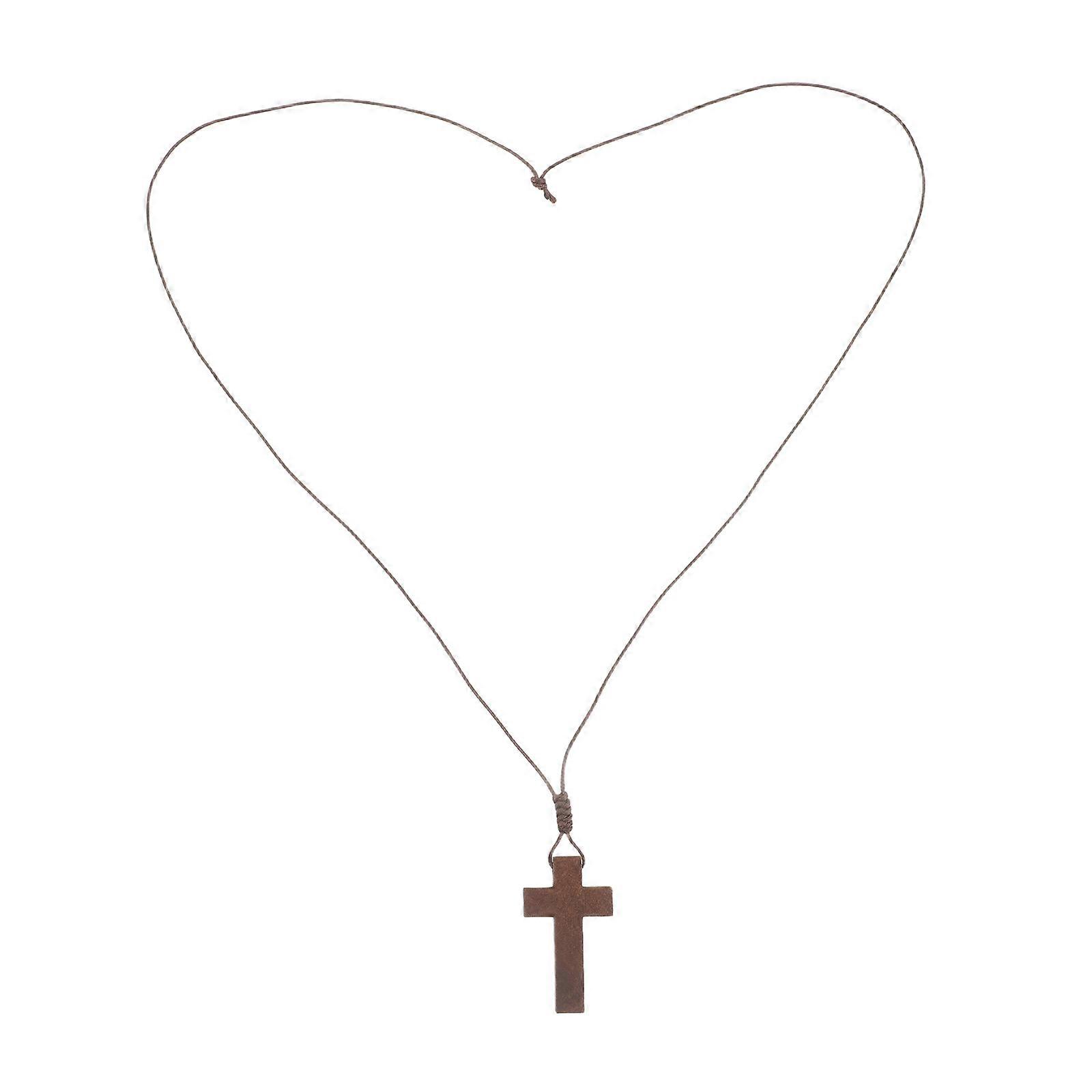 Here's a polished and engaging product description based on the details you provided:

 

**Retro Wooden Cross Necklace – Timeless Faith & Style for