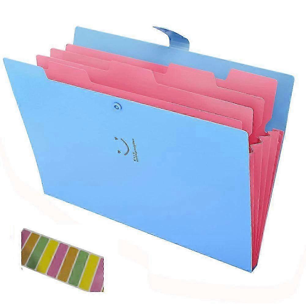 Expandable File Folder in Polypropylene - A4 & Card Format with 5 Pockets for Organizing Documents & Office Supplies