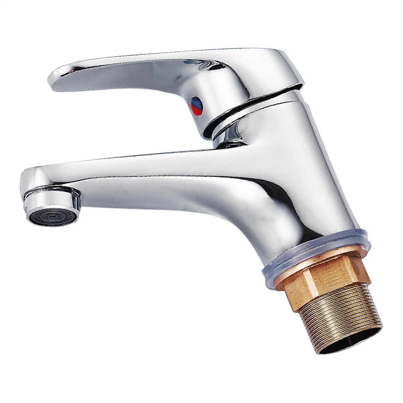 Bathroom Sink Faucet, Single Handle Mixer for Commercial Kitchen, RV, and Basement Use, Chrome Finish with High-Arc Design