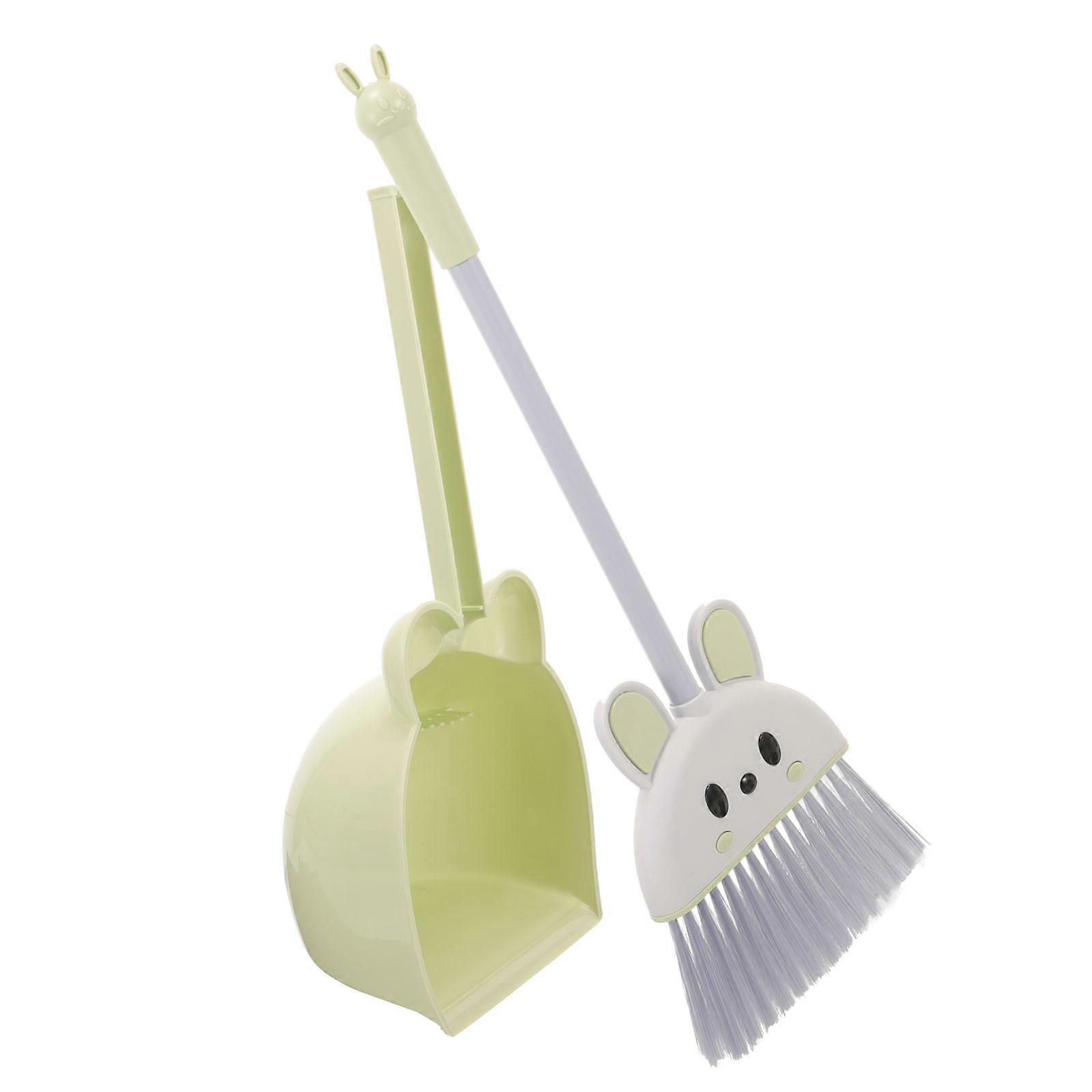 1 Set Kids Broom and Dustpan Kit Adorable Cartoon Broom Dustpan Set Small Size