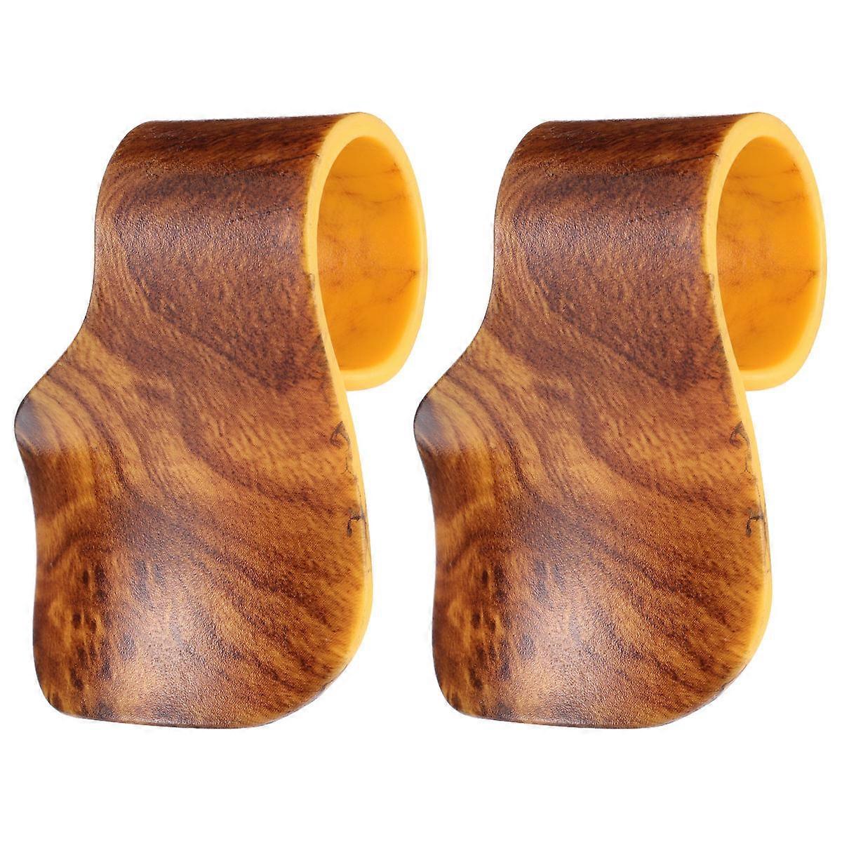 Universal Motorcycle Hand Grips Light Brown 6.5cm x 5.3cm x 3.5cm 2Pcs