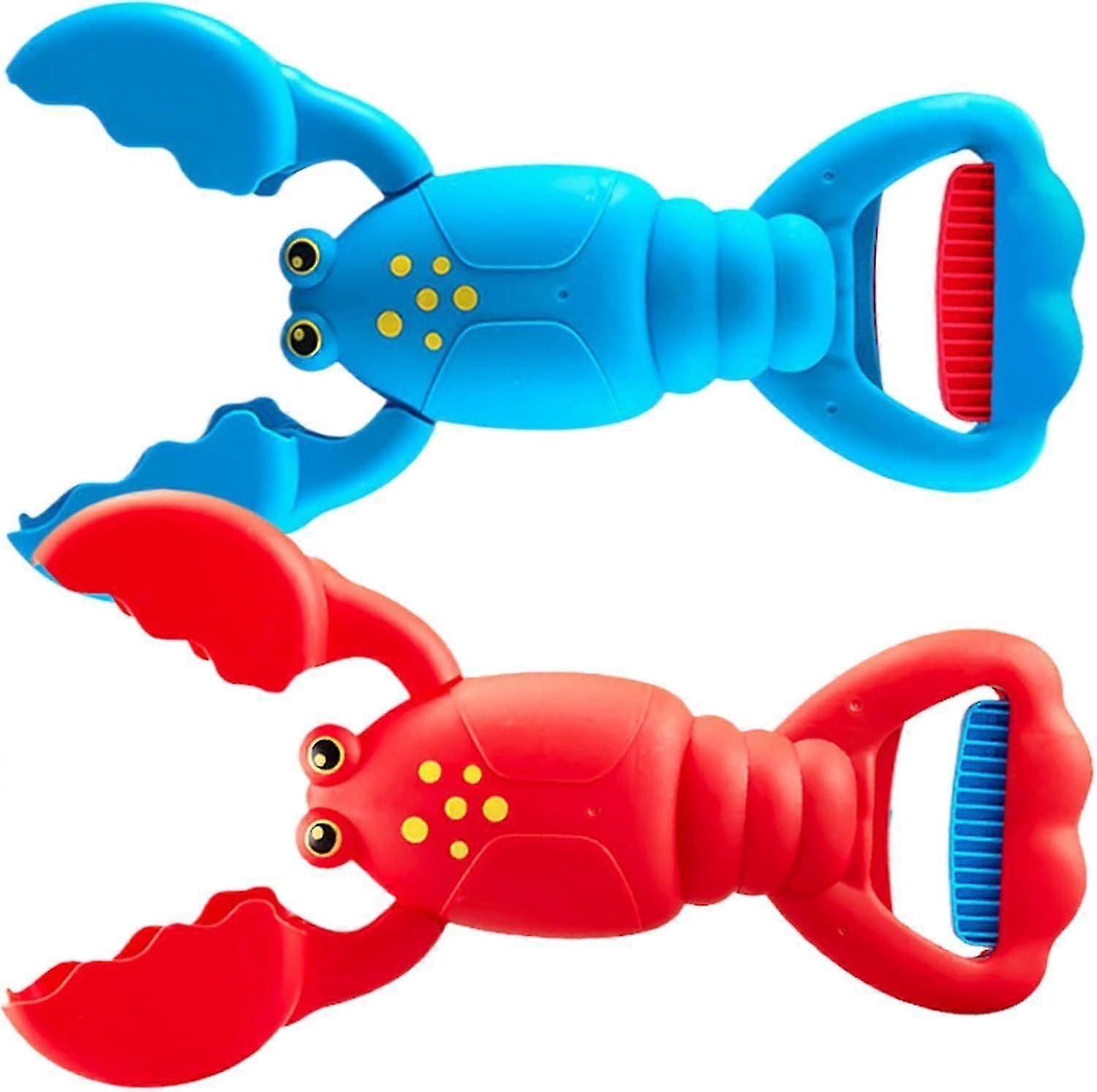 Sandbox Digger, 2PCS Safe Plastic Lobster Sand Digger, 13.4x7.1x2.4" Lobster Grabber Toy, Flexible Sand Toys for Kids Plastic Sand Digger Grabber Toy