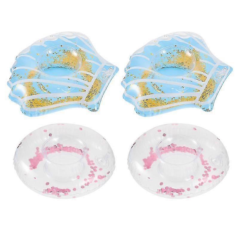 AURA 24X20cm Random Color Water Parks & Slides 12pcs Circle Inflatable Cup Coasters Funny Water Shower To