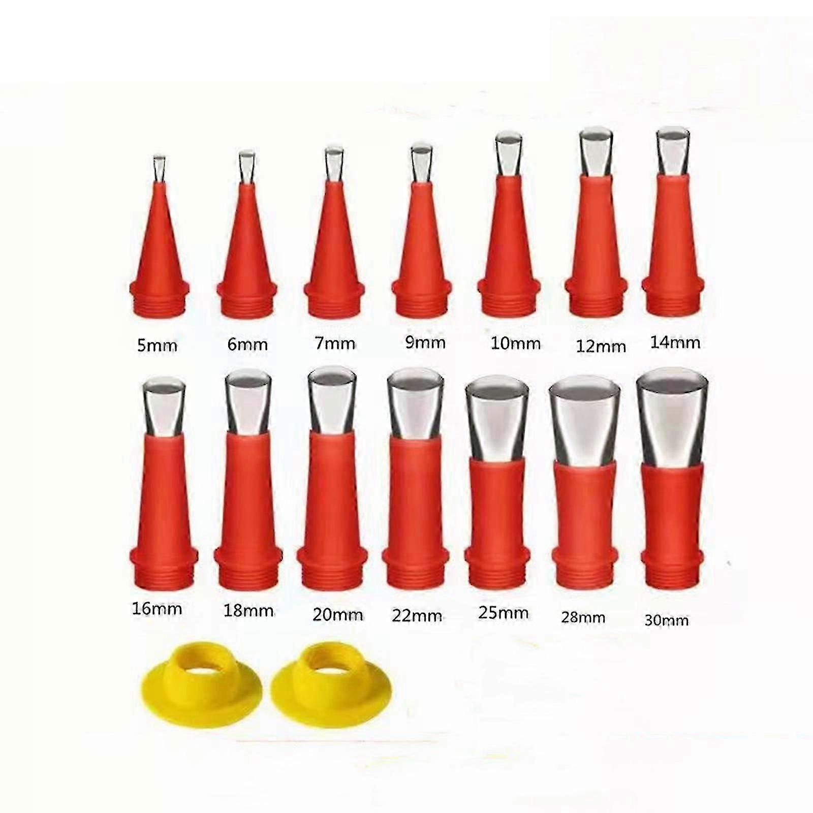 14pcs Stainless Steel Caulk Nozzle Applicator, Caulk Nozzle Tip Tool Nozzle, With Base Caulking Finishing Nozzle