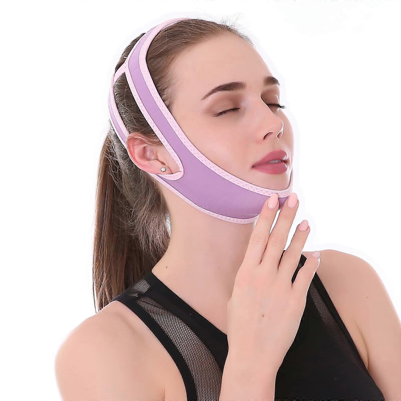 Chin Strap Anti Snoring Pack Of 2 CPAP APAP Compatible Adjustable Purple