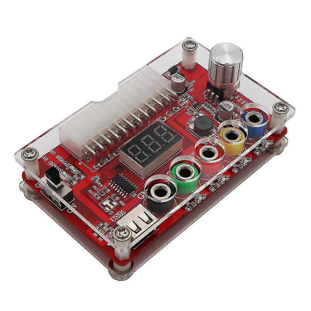 ATX 24pin Power Breakout Board mit ADJ einstellbarem Spannungsknopf und Acryl Shell Kit Voltage Regul