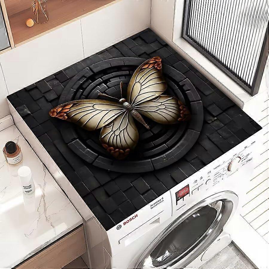 Place Mat Wipe Clean Retro Butterfly Non-Slip Pad for Washing Machine, Fridge, and Cabinet 35 x 45 cm Absorbent Dust Cover