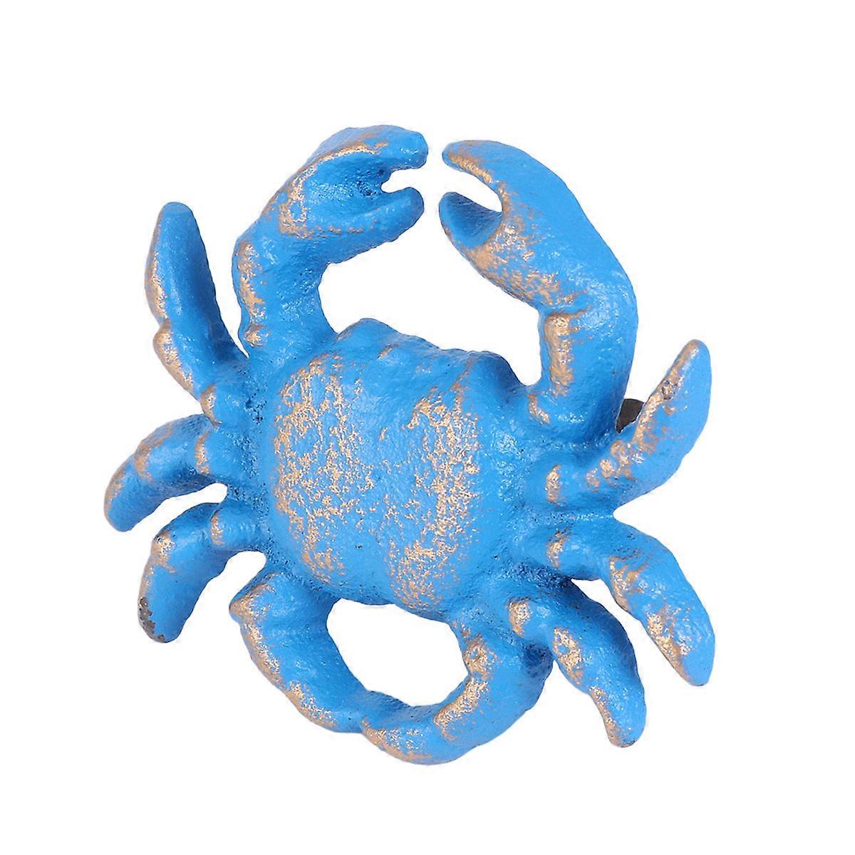 Blue Crab Handle Simple Knob for Home Use Cast Iron Drawer Handle