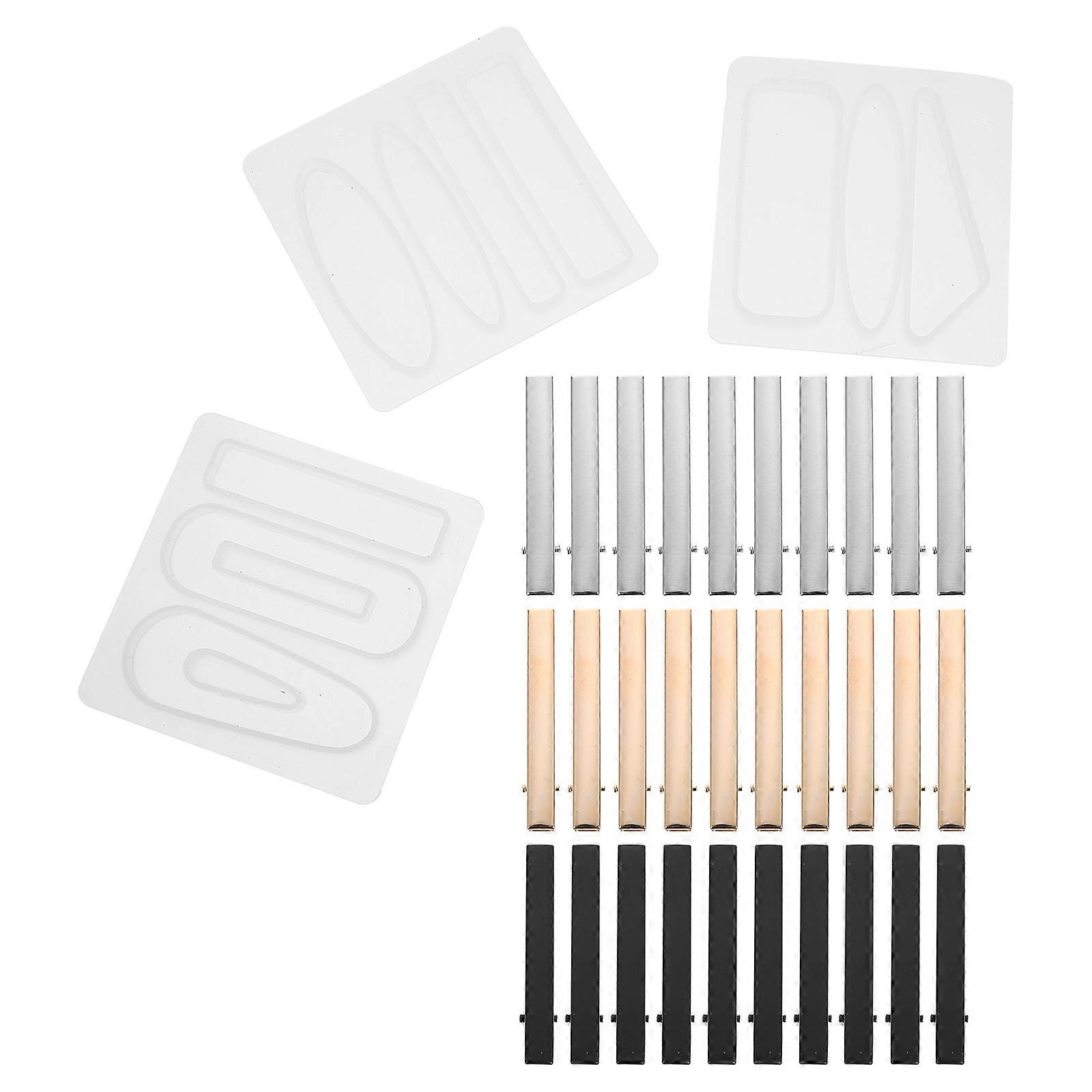 Assorted Color Handmade DIY Silicone Molds Hair Clips for Craft Making Activities 8.5X8.5cm 1 Set