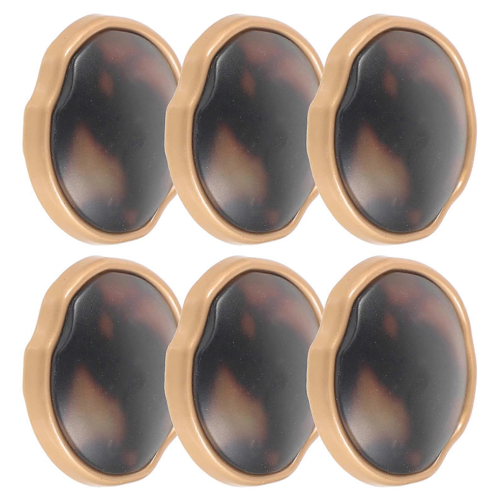 Metal Crafting Buttons for Clothing Replacement Assorted Color Elegant Retro Style 6 Pieces