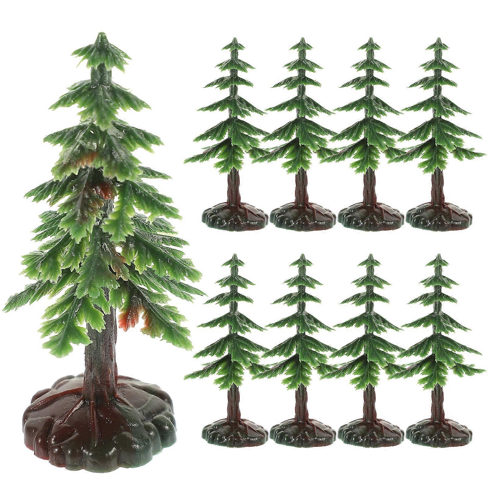 20 Miniature Christmas Trees for Decoration with Realistic Design and PVC Material Green Color
