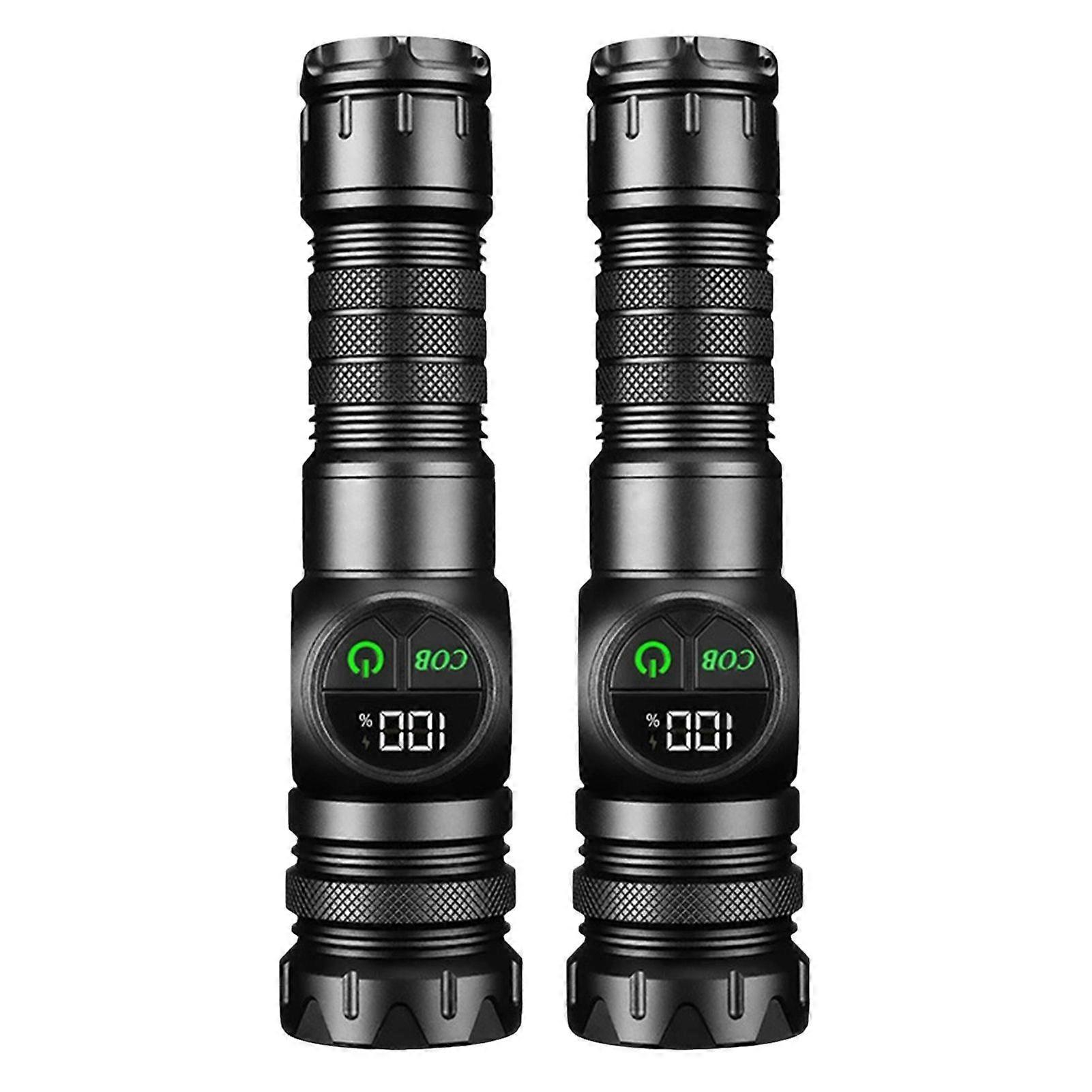 100000LM White Laser Flashlight Magnetic Ultra-Bright Tactical Light Rechargeable Zoomable Cobs Led Torchlight
