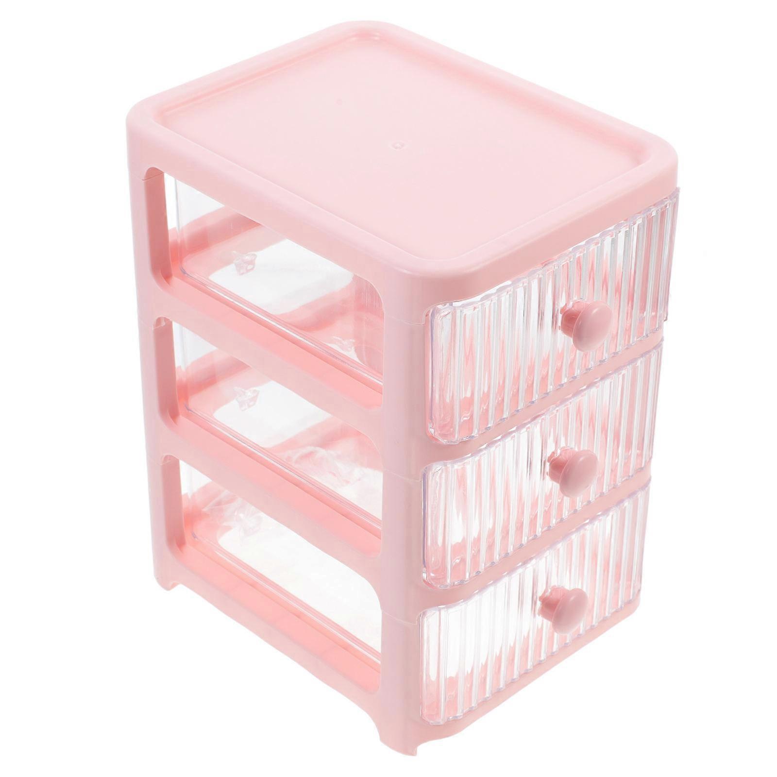 Multi Layer Drawer Storage Box for Office, Makeup, and Stationery Organization – Space Saving Desk Organizer in Pink