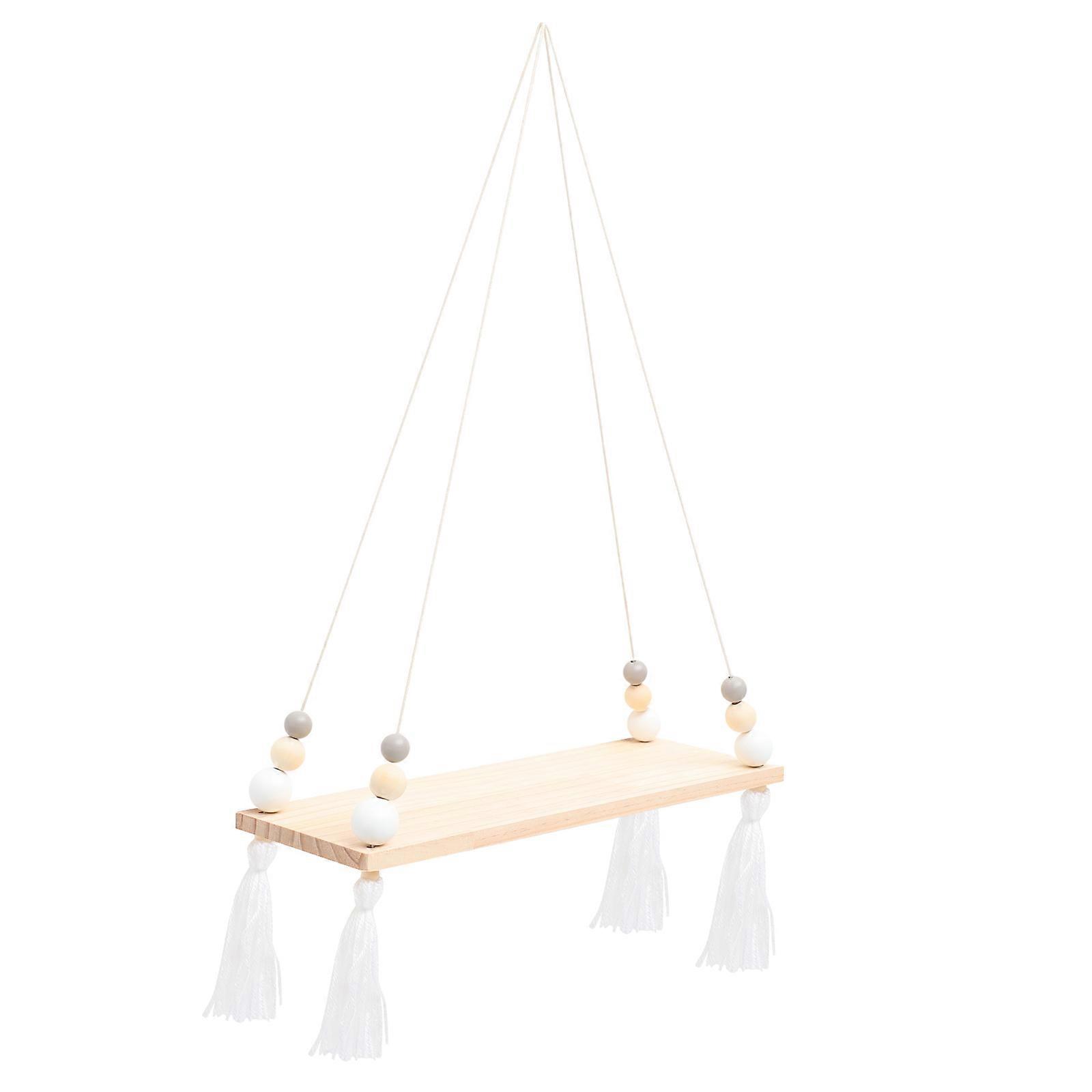 Rectangular Cotton Rope Hanging Rack Display For Plants In Living Room With Simple Structure 1Pack