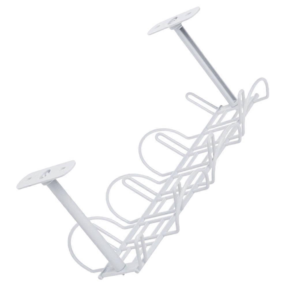 1 Set of Cable Rack A Convenient Iron Basket for Under Desk Cord Organization