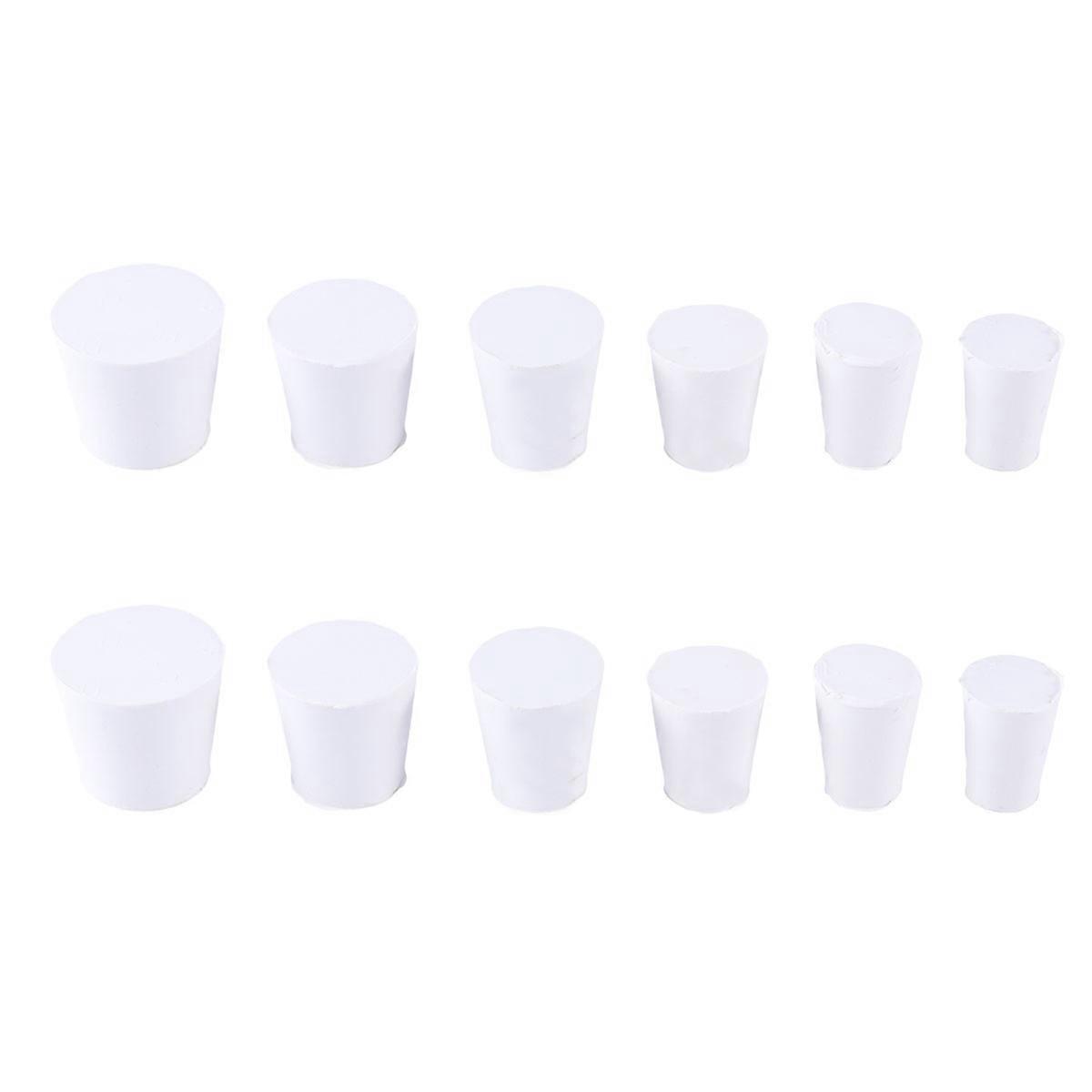 White Rubber Stopper for Laboratory Use Creates Airtight Seal in Demanding Applications 18 Pieces