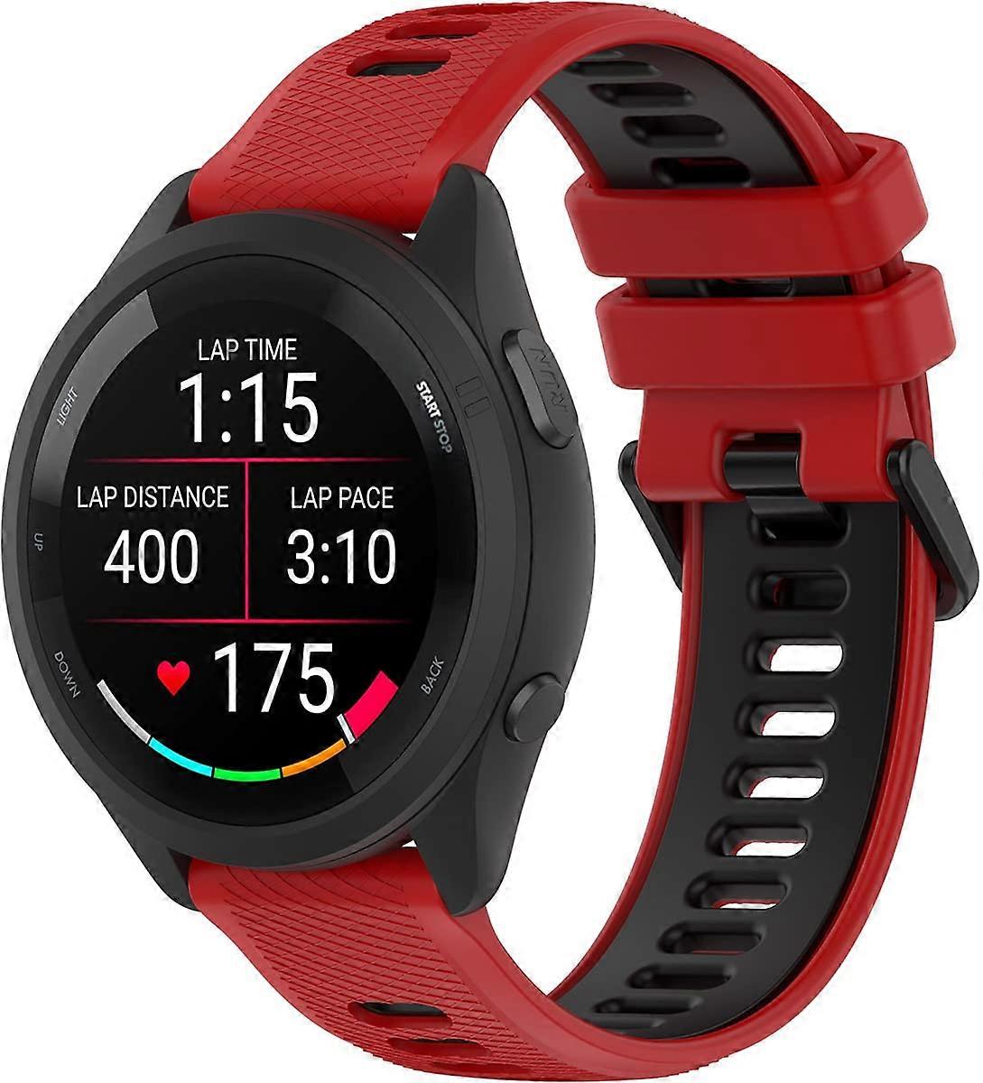 Bracelet 22 Mm Quickfit Compatible With Garmin Forerunner 265 965 255 Red Black 22mm
