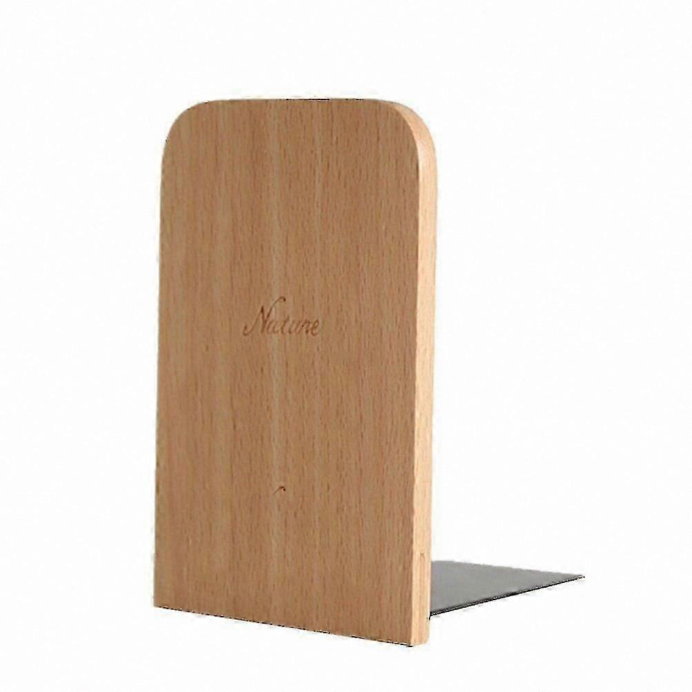 Solid Beech Wood Bookends, Handcrafted Pair of Heavyweight Book Stands for Organizing Books and Decorative Display